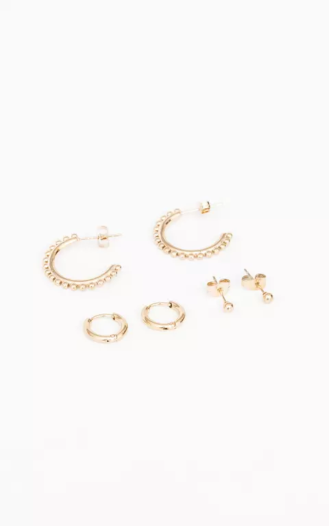 Stainless steel set of earrings gold