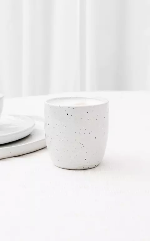 180ML mug with spots white grey