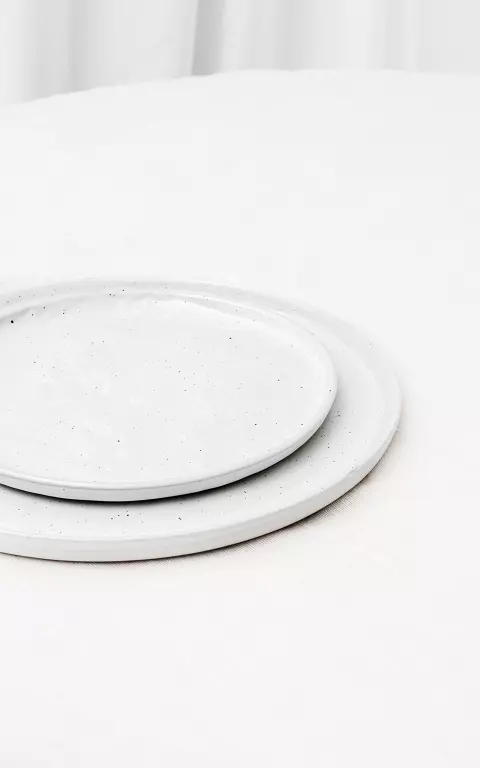 Pottery design plate white grey