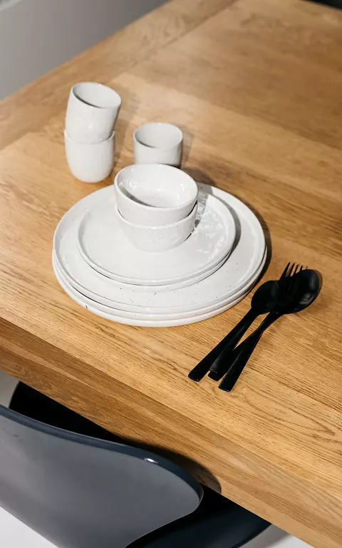 Pottery design plate white grey