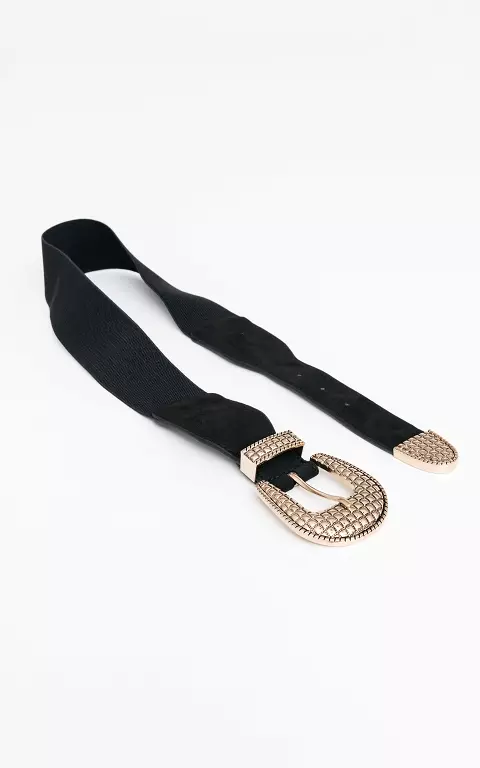 Belt with gold-coated clasp black gold