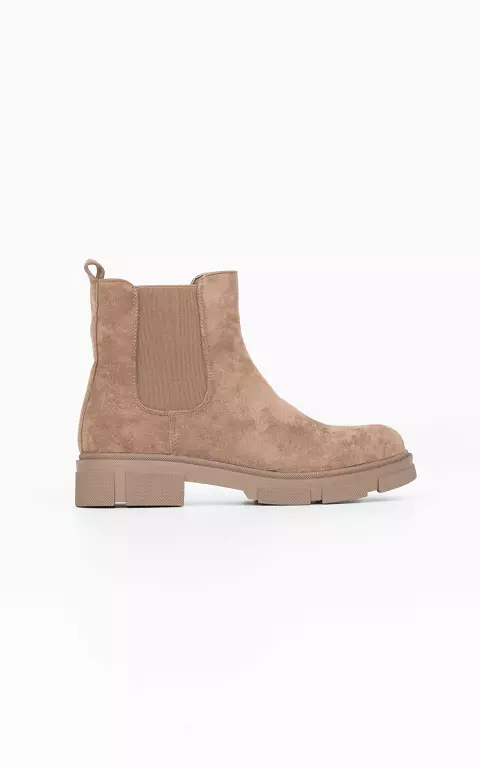 Suede look chelsea boots brown