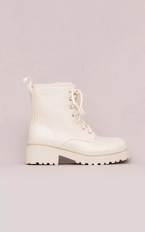 Imitation leather lace-up boots 