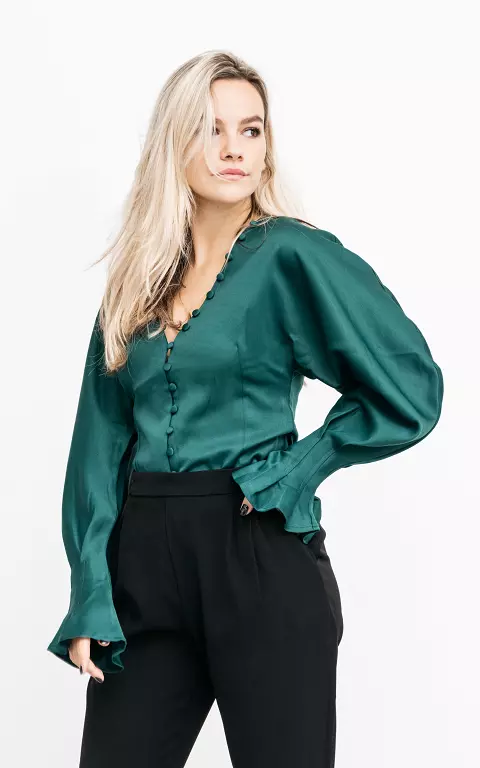 Basic blouse with trumpet sleeves 