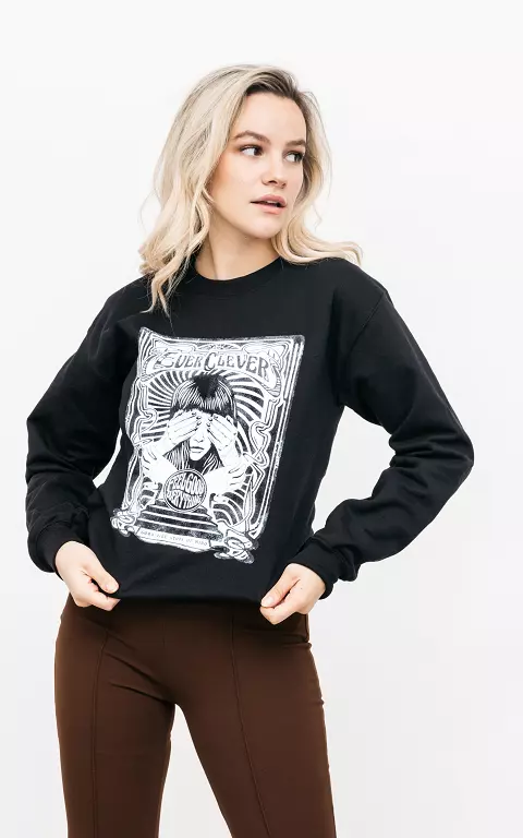 Sweater with print black white