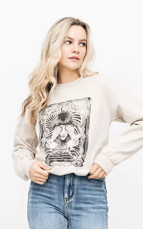 Sweater with print beige black