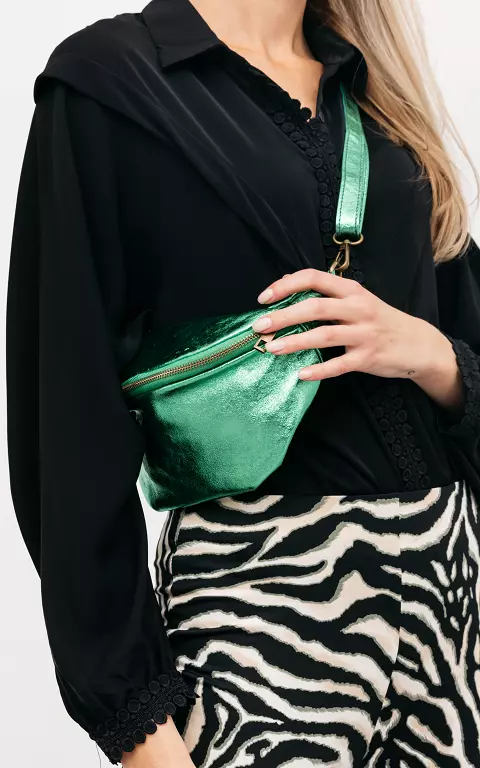 Leather bum-bag green