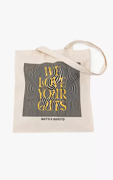 Tote bag "We love your Guts" beige black