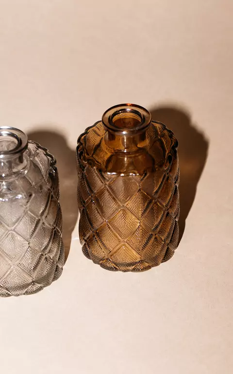 Patterned glass vase brown
