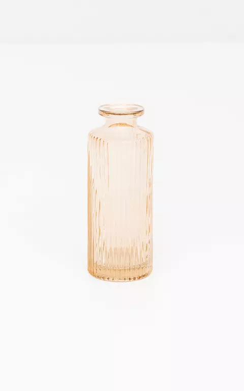 Patterned glass vase light brown