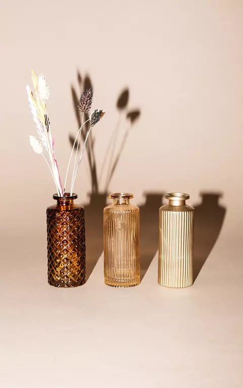 Patterned glass vase gold