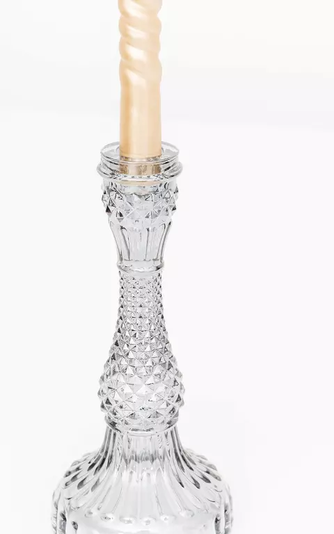 Glass candle holder grey