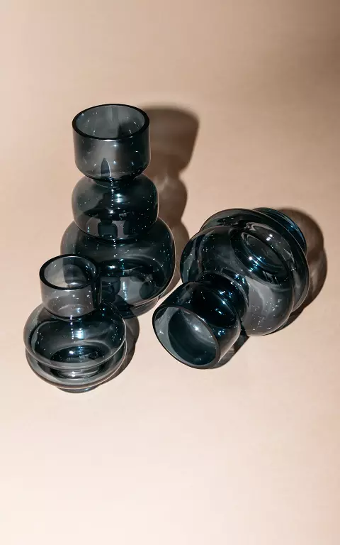 Mittelgroße Vase aus buntem Glas blau