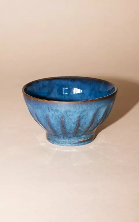Ceramic patterned dish blue
