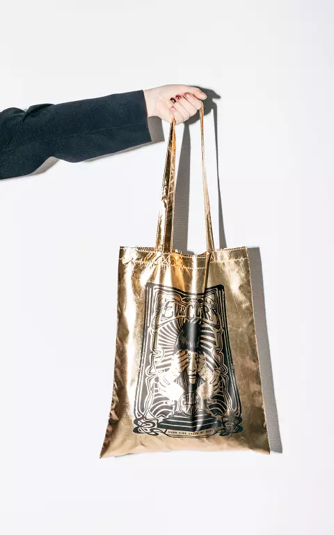Golden bag with print gold black