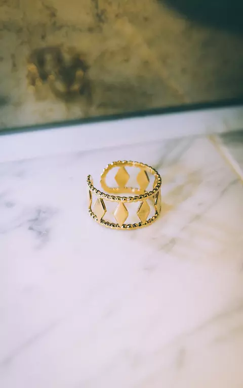 Größenverstellbarer Edelstahl-Ring gold