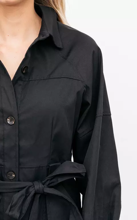 Blouse jurk met strikdetail zwart