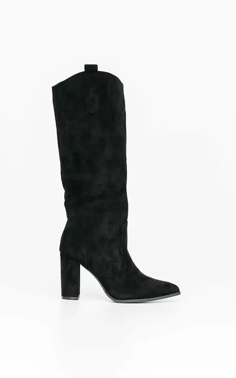 High boots with suede look 