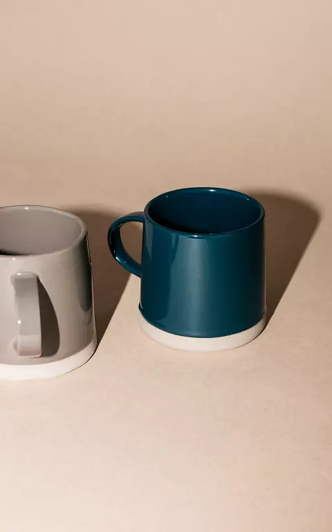 Ceramic 250 ML mug petrol beige