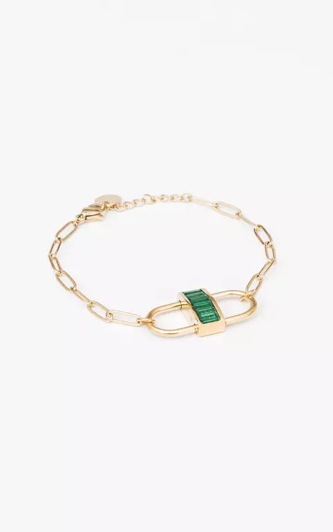 Verstelbare armband met schakels goud groen