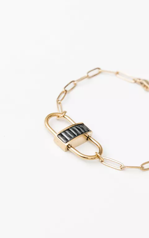 Adjustable chain bracelet gold black