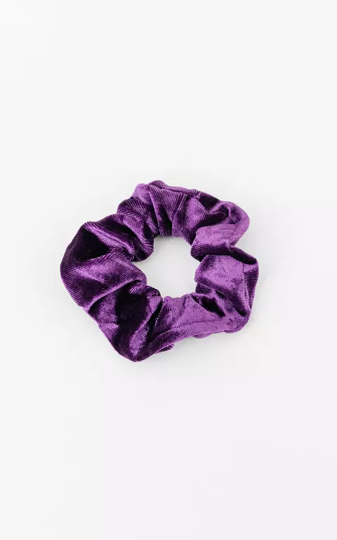 Velvet look scrunchie dark-purple