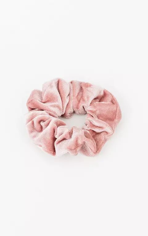 Velvet look scrunchie mauve pink