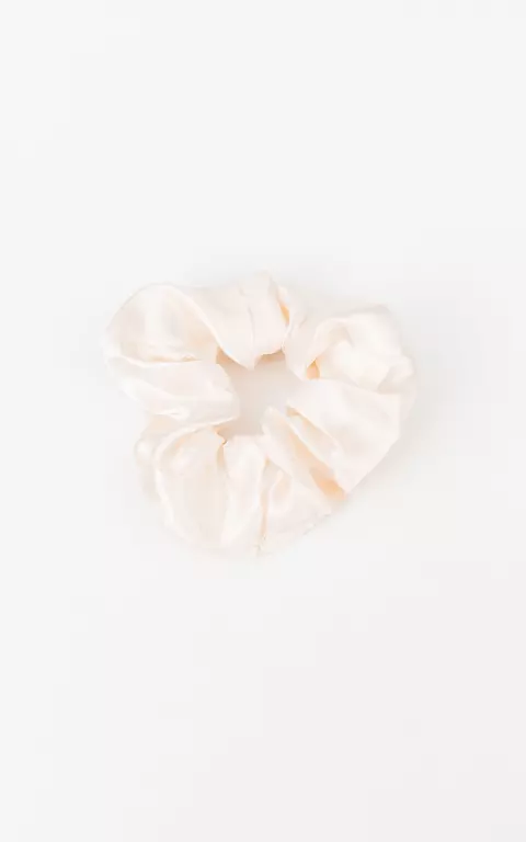 Satin-look scrunchie cream
