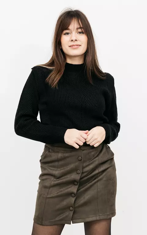Sweater with shoulder pads black