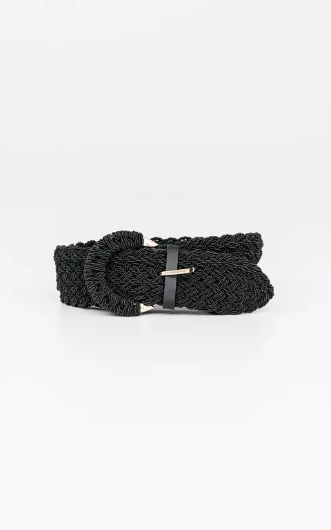 Braided belt with round clasp black