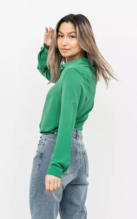Basic blouse met knoopjes groen