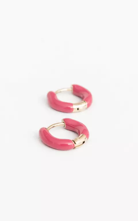 Stainless steel earrings gold pink