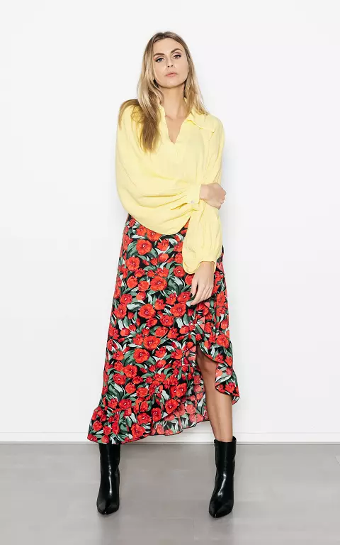Wrap-around floral skirt  