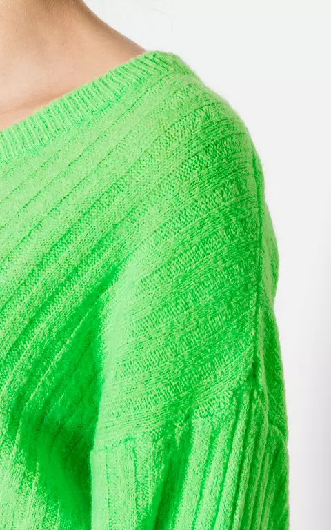 Sweater with v-neck light green