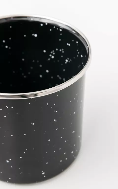Mug made of emaille black white