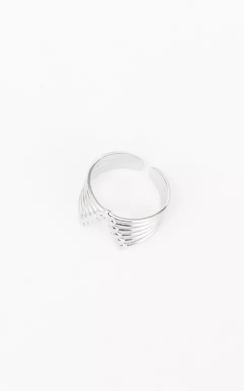 Verstelbare ring van stainless steel zilver