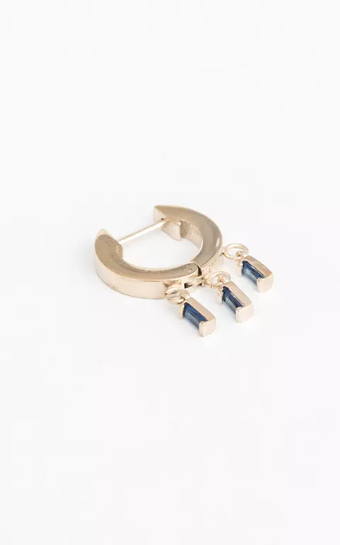 Single earrings with beads gold blue