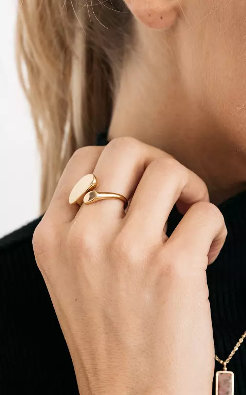 Eleganter Edelstahl Ring gold
