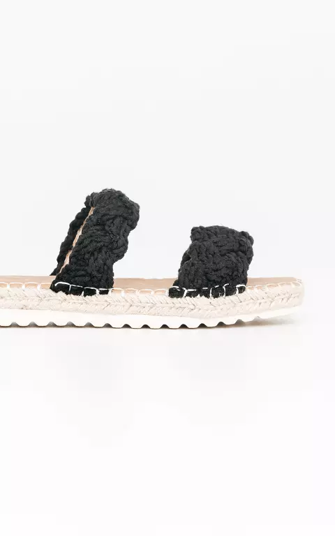 Flip-flops with braided sole black