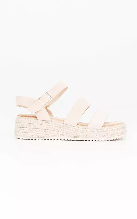Sandal with suede look beige