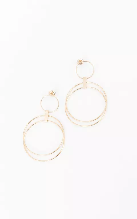 Stainless steel earrings with pendant gold