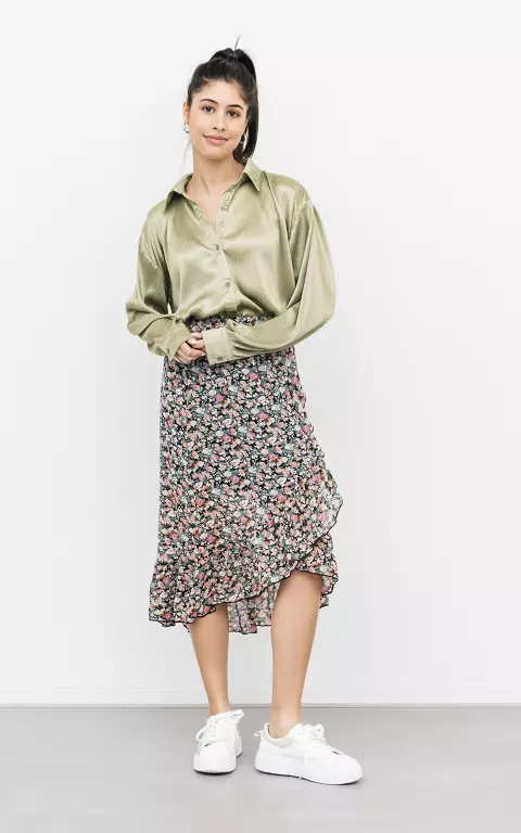 Midi skirt with ruffled detail 