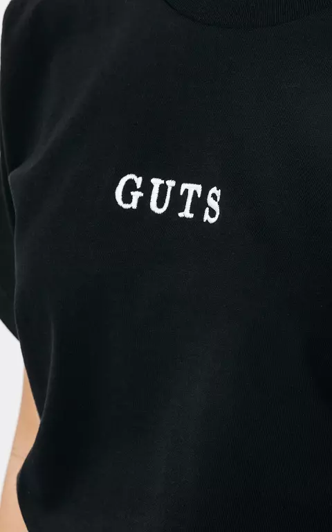 Basic shirt 'Guts' borduursel zwart