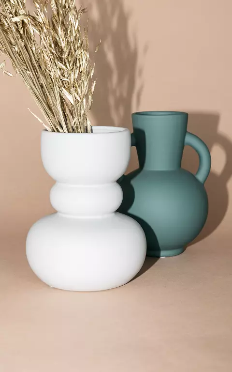 Keramikvase im Gummi-Look grau