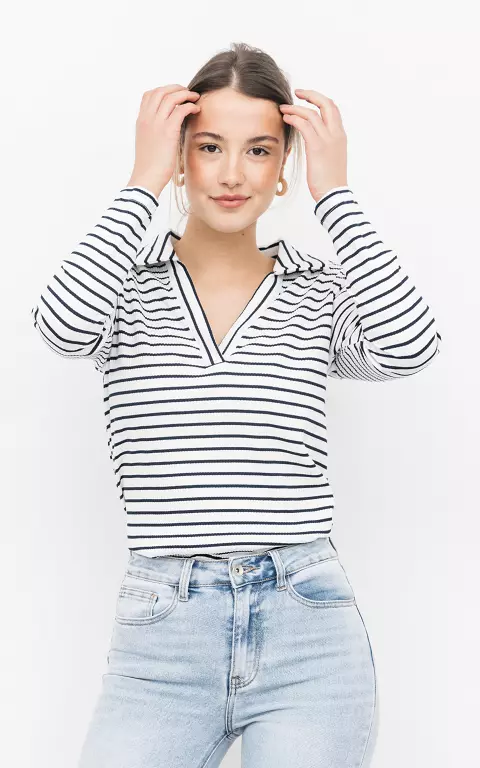 Striped shirt with collar 