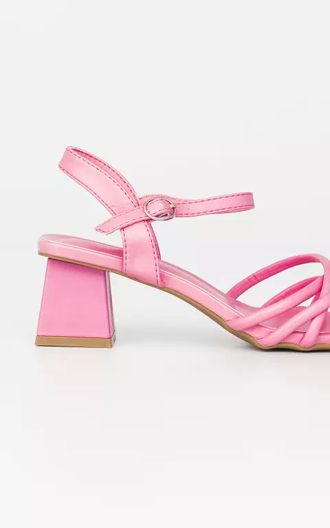 Sandalen mit Blockabsatz pink