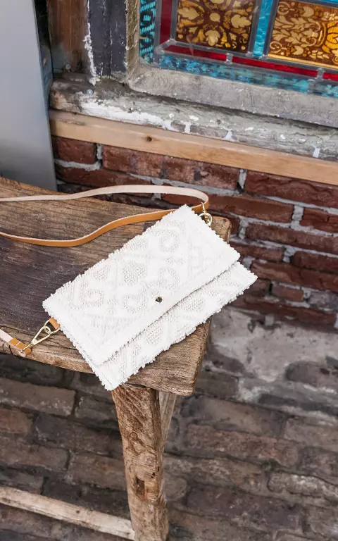 Cotton bag with adjustable strap cream