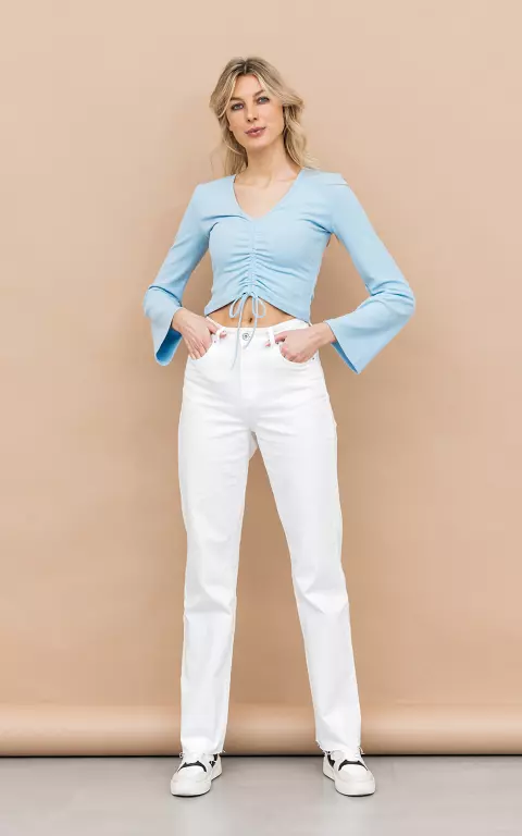 High-waist straight fit jeans white