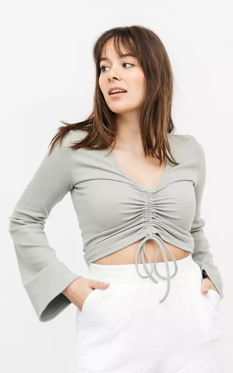 V-neck top with flared sleeves 