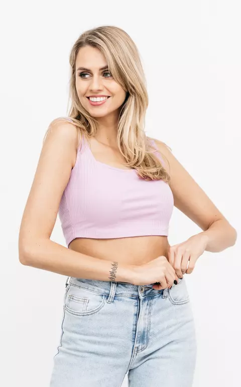 Crop top with squared neckline lilac